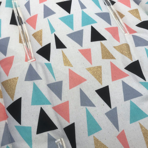 Universal Pram liner Cream/Gold Triangles
