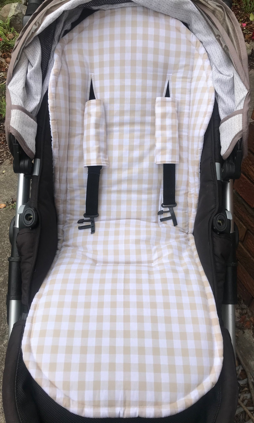 Pram Liner Universal Gingham Beige