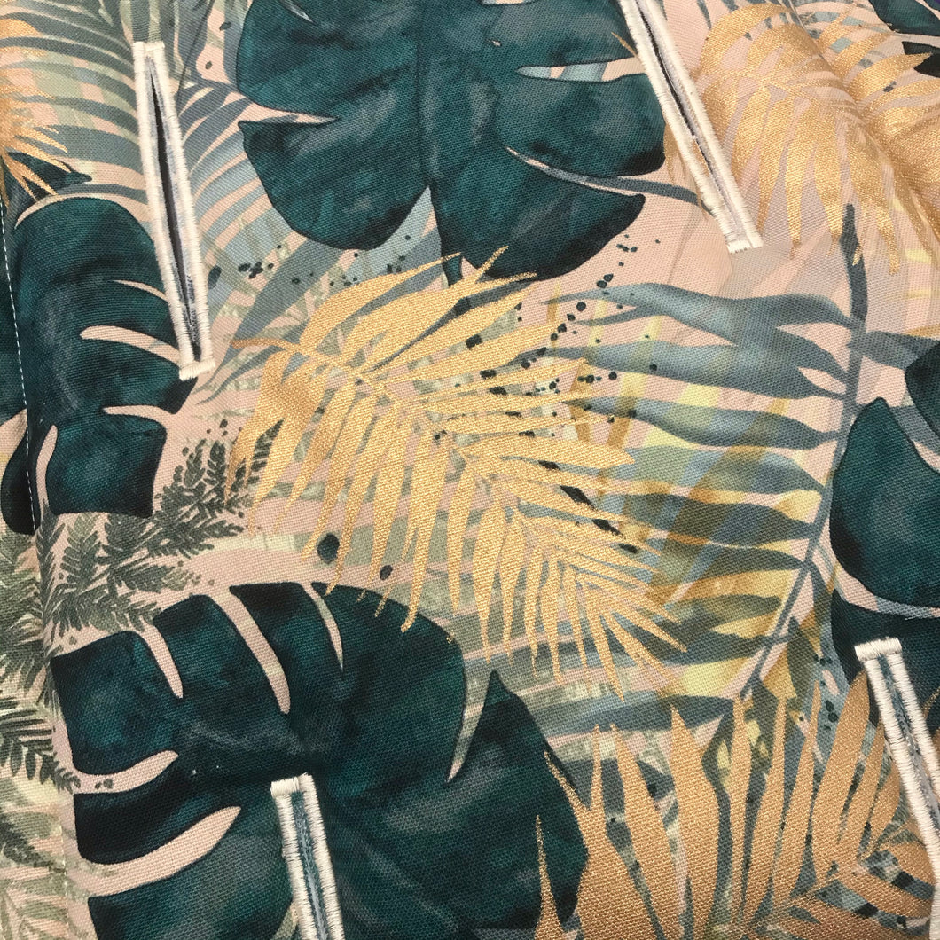 Universal Pram linergreen and gold leaf print